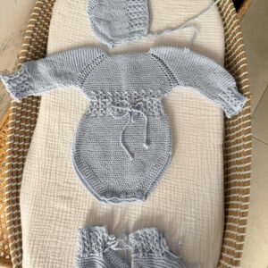 Conjunto Paula celeste algodón