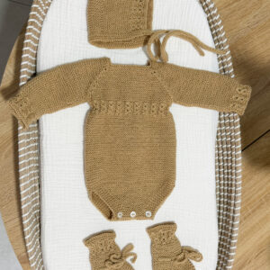 Conjunto babi lana beige