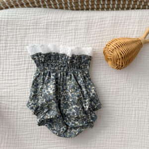 Cubrepañal flor azul oscura