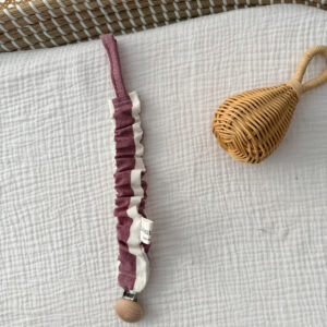 Chupetero rayas borgoña