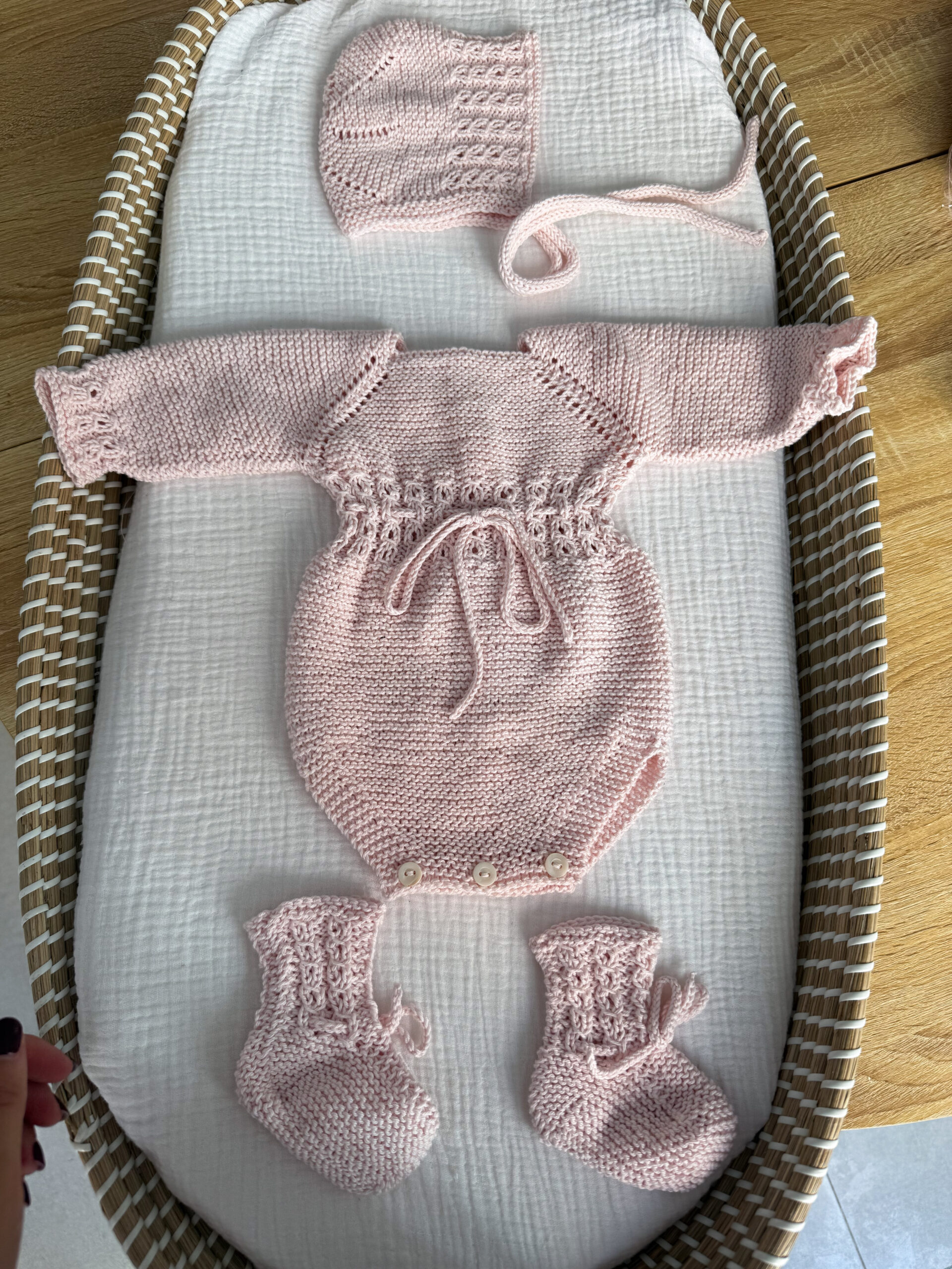 Conjunto Paula algodón rosa bebe