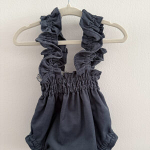 Cubre con tirantes pana azul pato