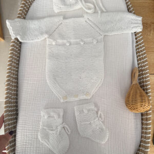 Conjunto algodón bodoques blanco