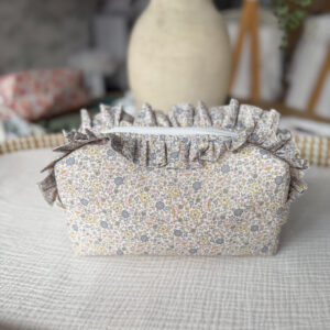 Neceser flor gris nude