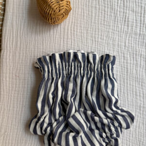 Cubrepañal rayas azul