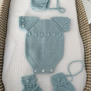 Conjunto bodoques azul celeste algodón