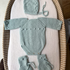 Conjunto bodoques azul celeste algodón