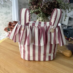 Bolso de carro rayas borgoña