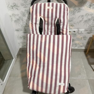 Saco universal para silla en rayas borgoña