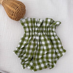 Cubrepañal vichy verde