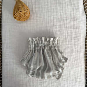 Cubrepañal rayas arena clara