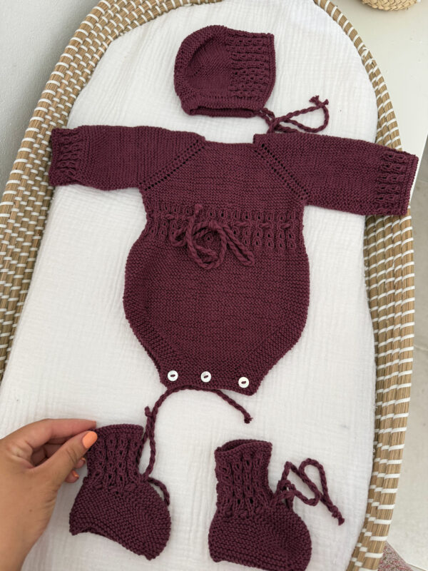Conjunto Paula algodón berenjena