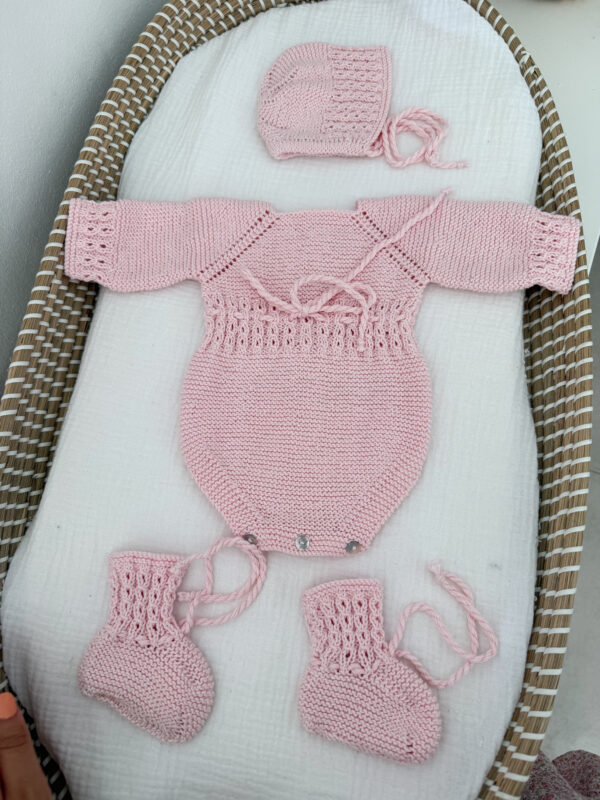 Conjunto Paula algodón rosa bebé