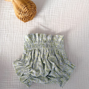 Cubrepañal flor olivo azul