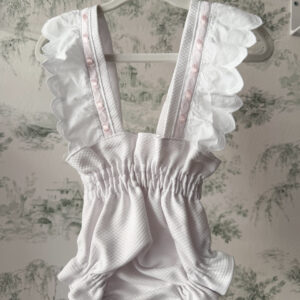 Cubre bosco piqué con lazo rosa