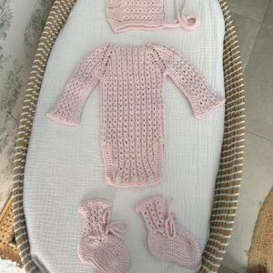 Conjunto macarena algodón rosa bebé