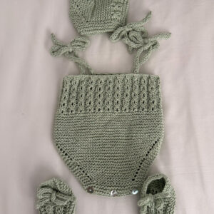 Conjunto Juana verde jaspeado algodón