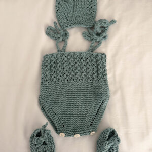 Conjunto Juana verde mar jaspeado algodón