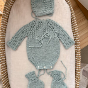 Conjunto Cayetana celeste algodón