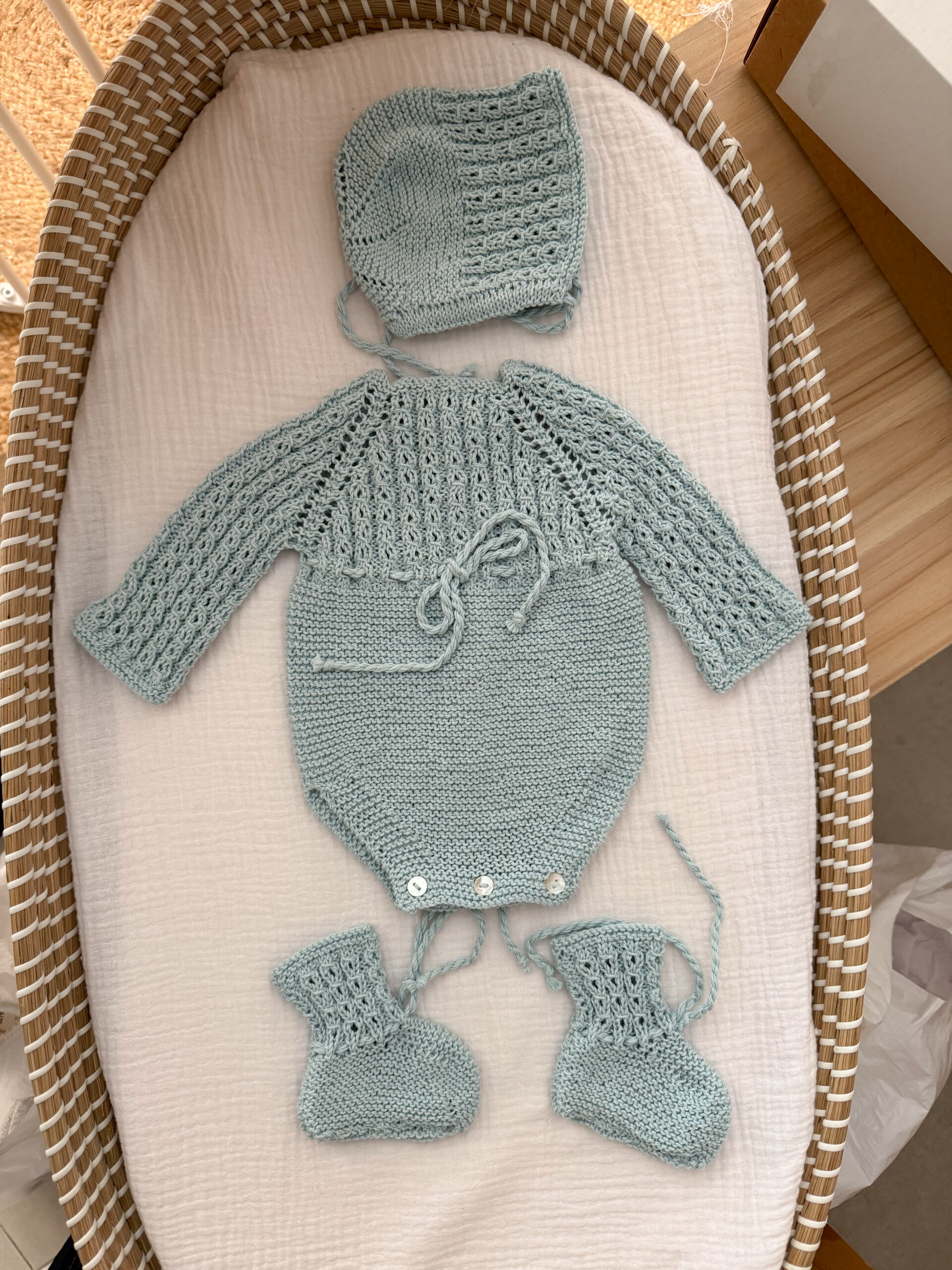 Conjunto Cayetana celeste algodón