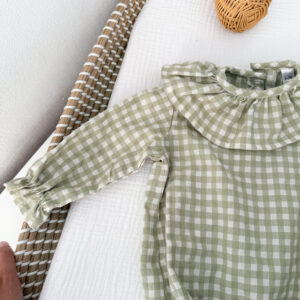 Pelele vichy verde aloe