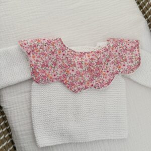 Cuello ondas flor rosa