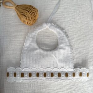 Babero lazo espalda terciopelo beige