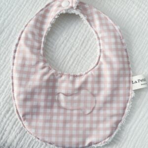 Babero MEGA impermeable vichy rosa