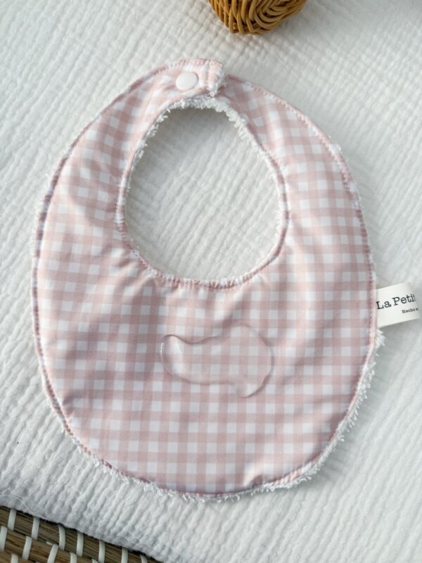Babero MEGA impermeable vichy rosa