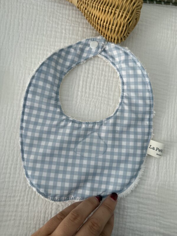 Babero MEGA impermeable vichy celeste - Imagen 2