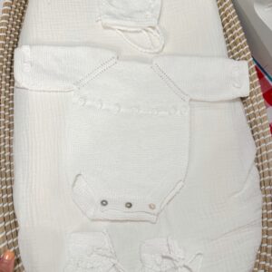 Conjunto bodoques blanco algodón