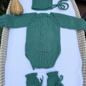 Conjunto Victoria verde eucalipto algodón