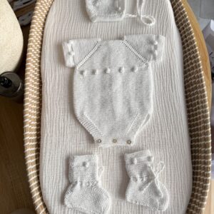 Conjunto bodoques blanco algodón