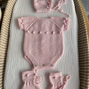 Conjunto bodoques rosa bebé  algodón