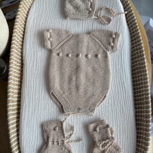 Conjunto bodoques beige algodón