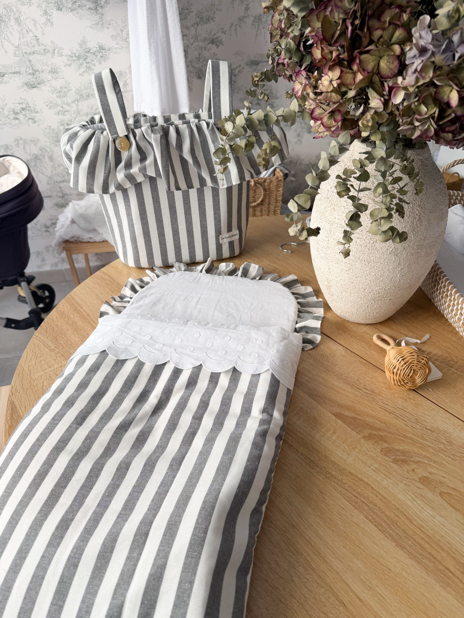 Bolso de carro rayas gris - Imagen 2